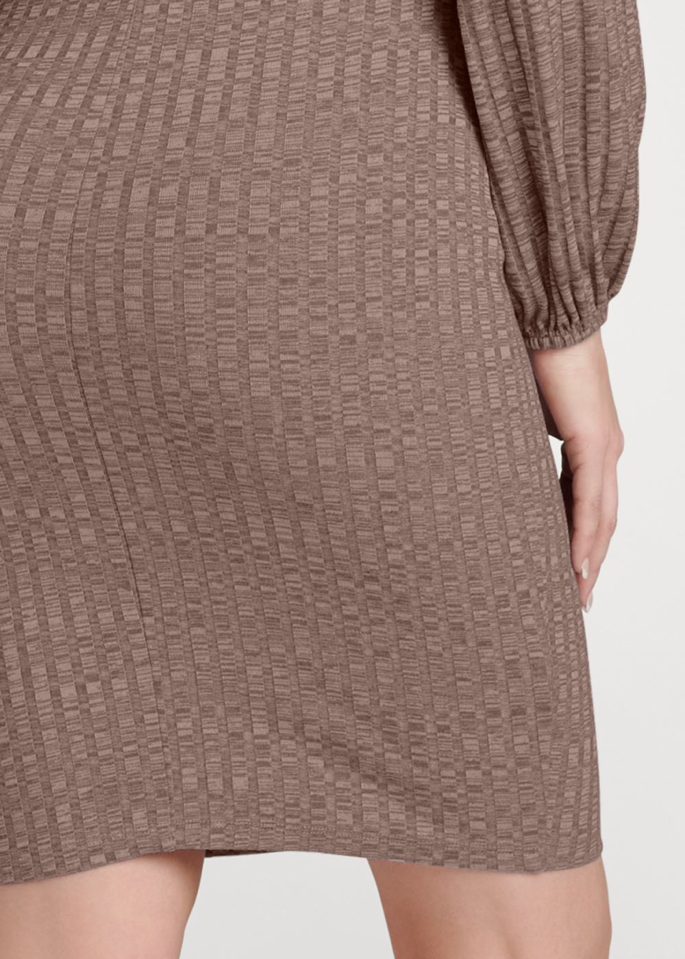 Venus Balloon Sleeve Ruched Dress - Taupe
