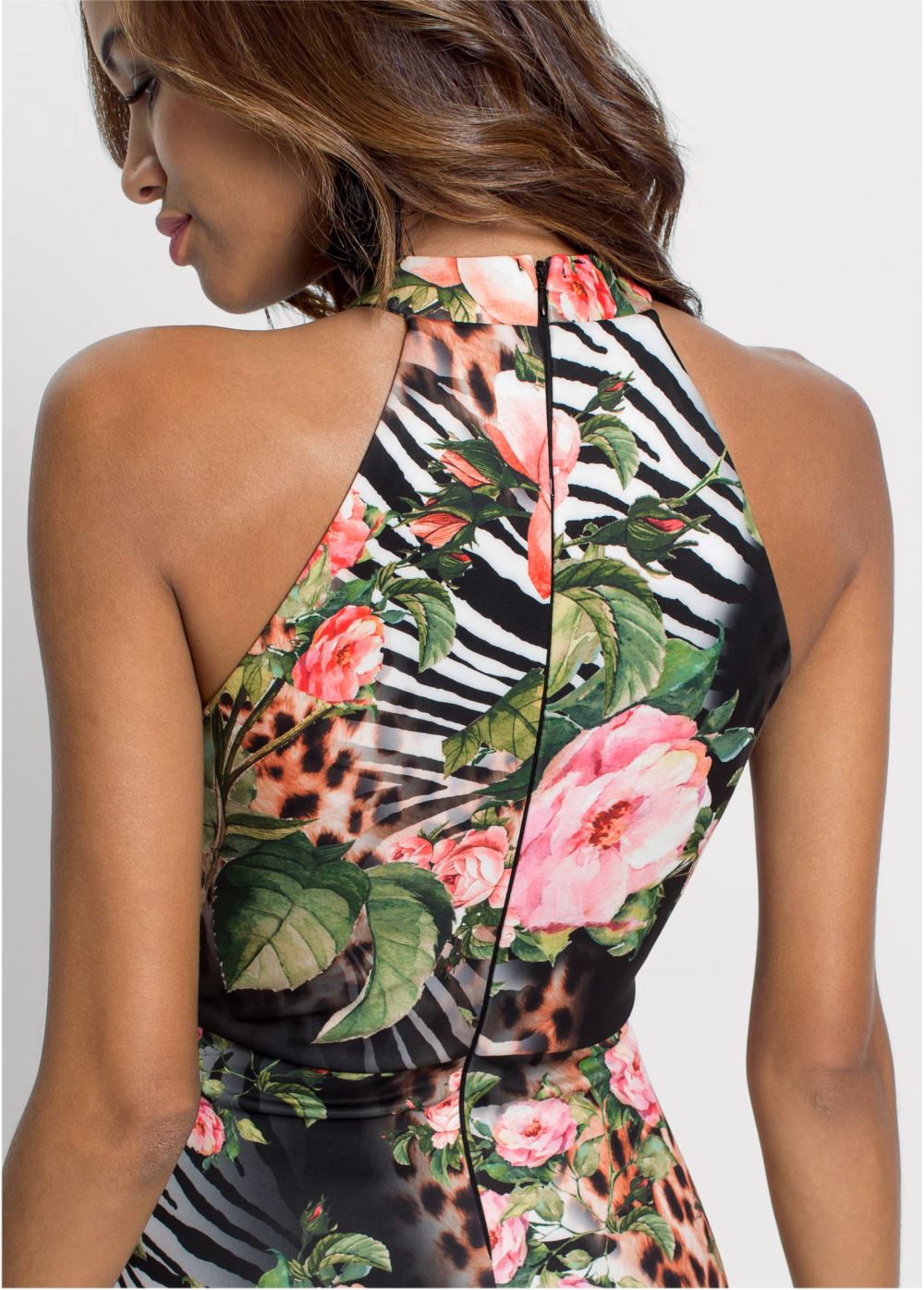 Venus Printed Bodycon Dress - Black Multi