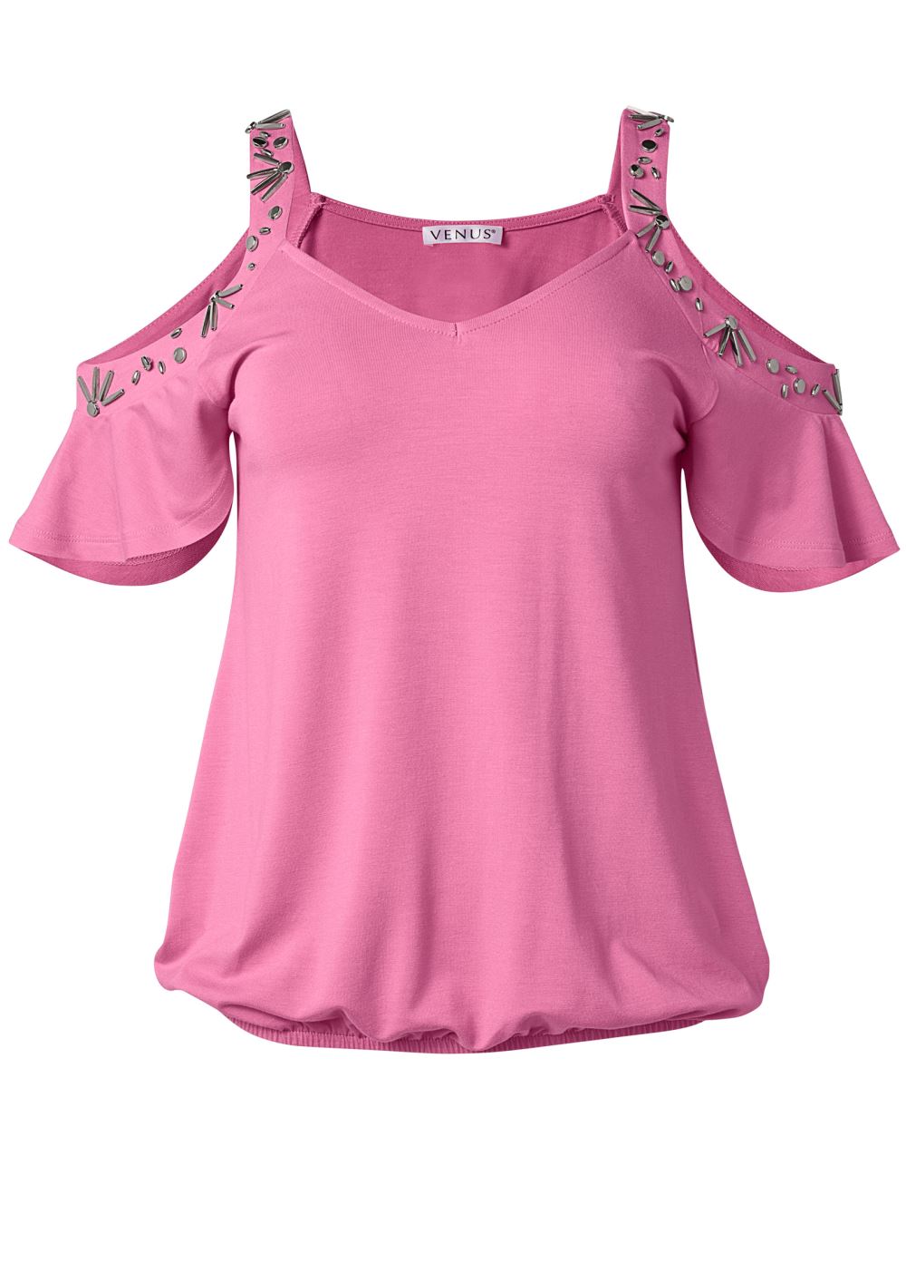 Venus Embellished Sleeve Top in Pink