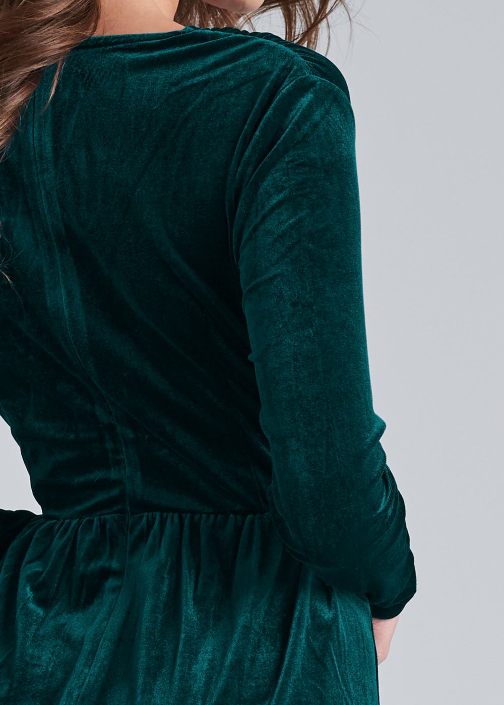 Venus Embellished Velvet Dress - Green