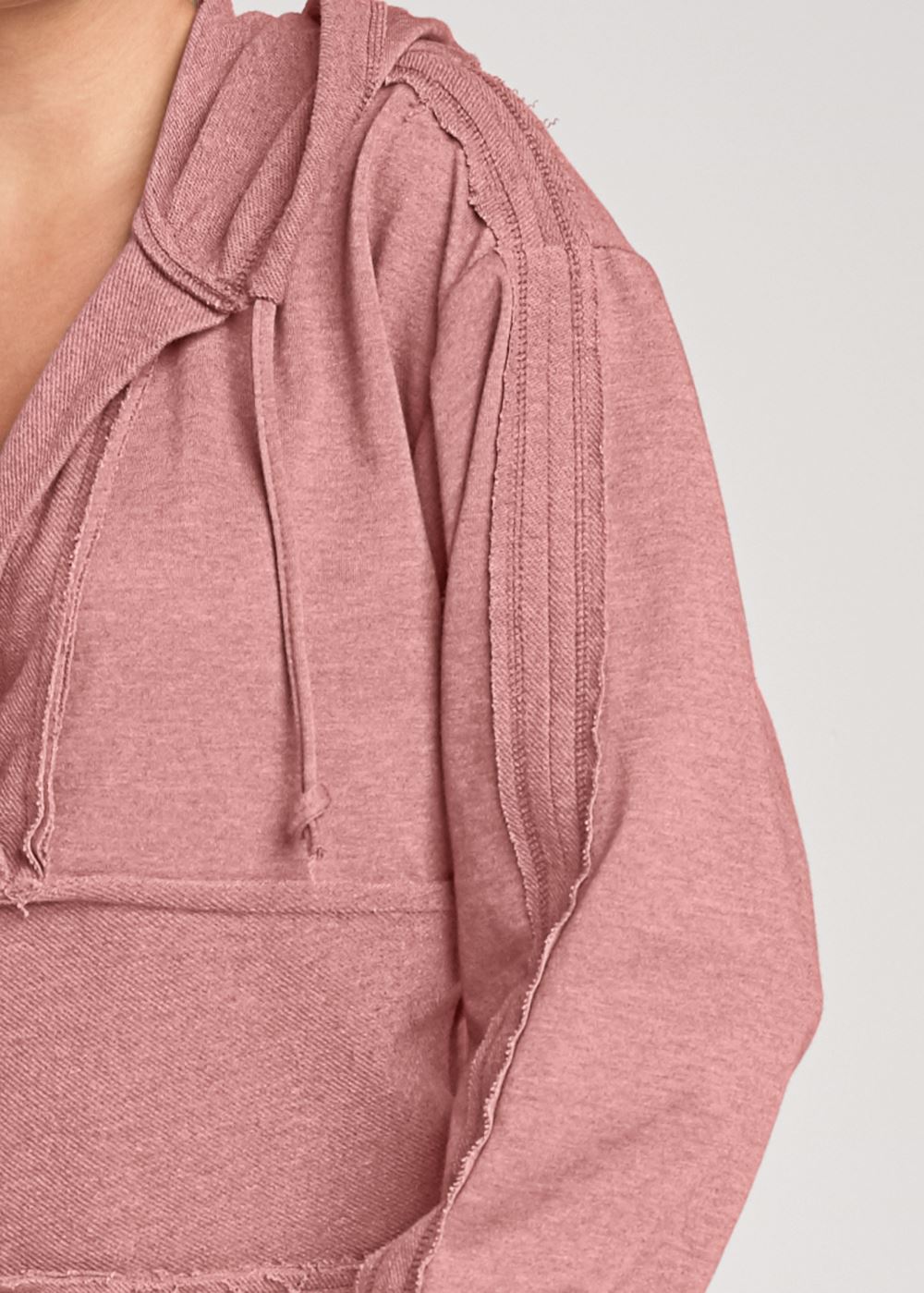 Venus Drawstring Detail Hoodie in Light Pink