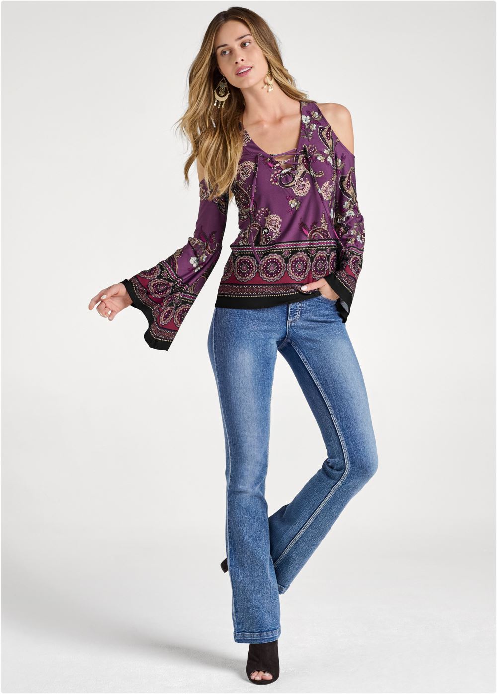 Venus Saharan Nights Paisley Top in Purple Multi