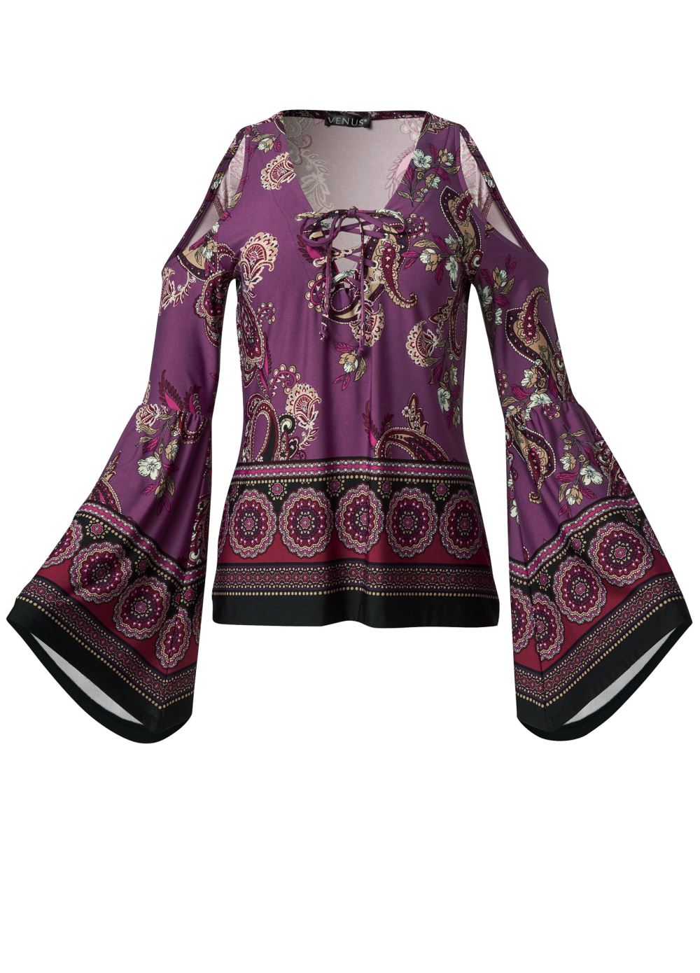 Venus Saharan Nights Paisley Top in Purple Multi