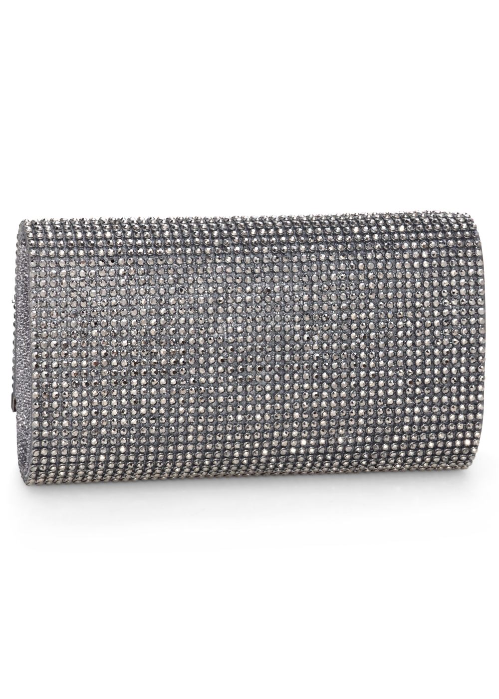 Venus Rhinestone Clutch in Gunmetal Multi