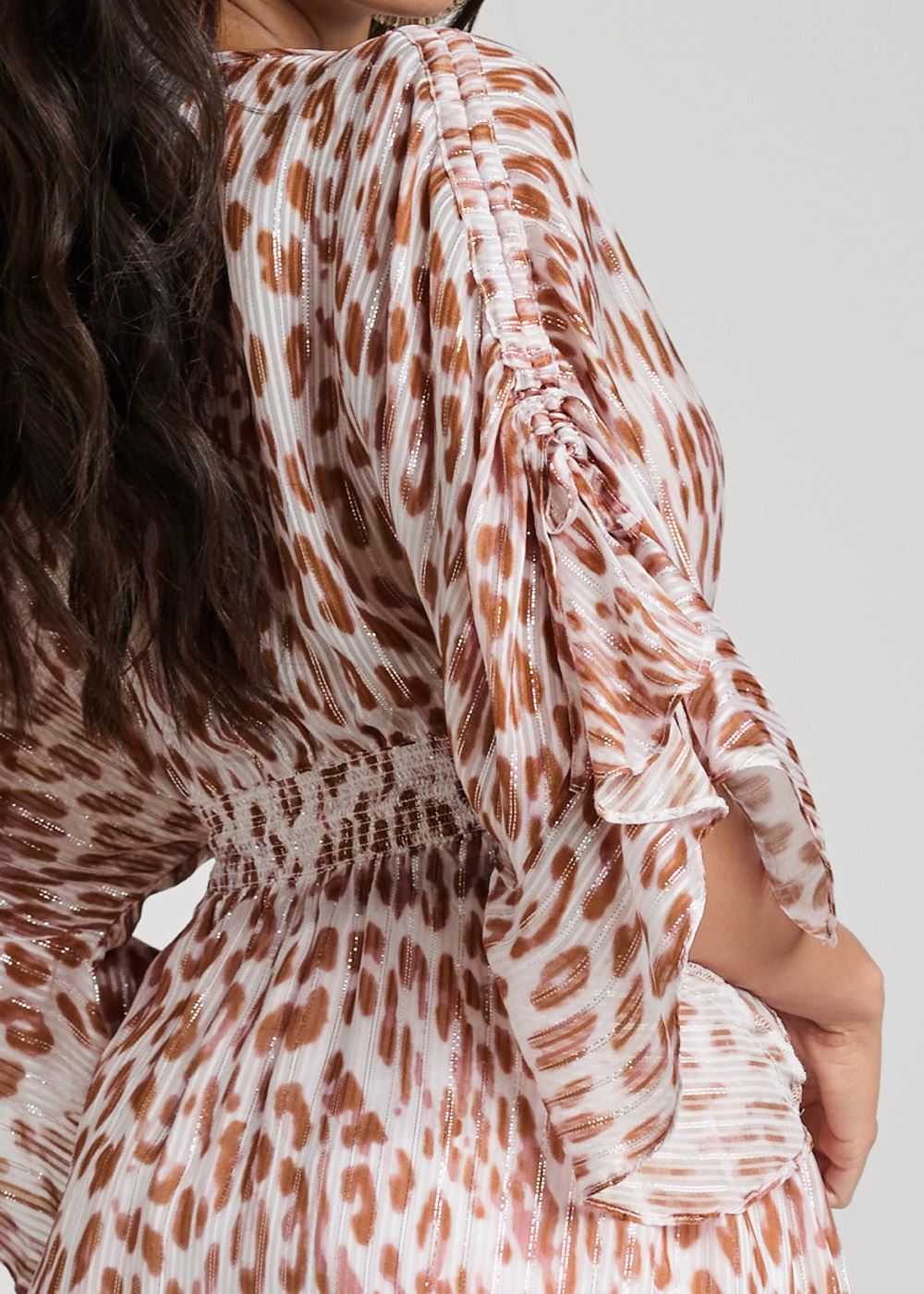 Venus Classic Cheetah Print Kimono Top in Brown Multi