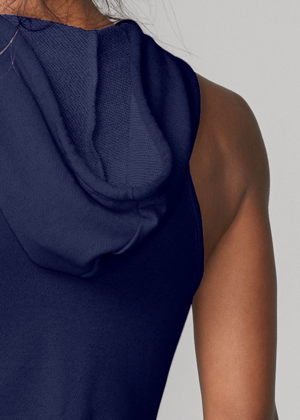 Venus Hooded Detail Dress in Navy Multi