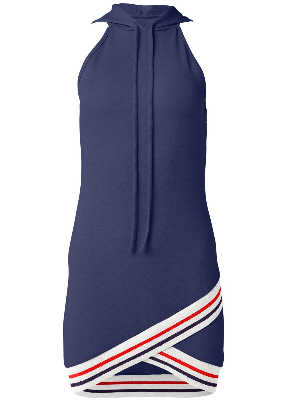 Venus Hooded Detail Dress in Navy Multi