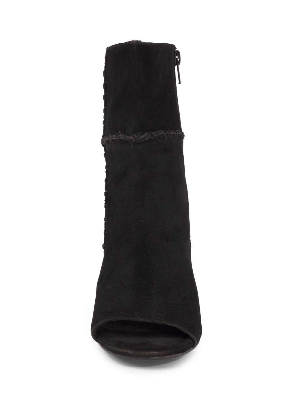 Venus Whipstitch Peep Toe Booties in Black