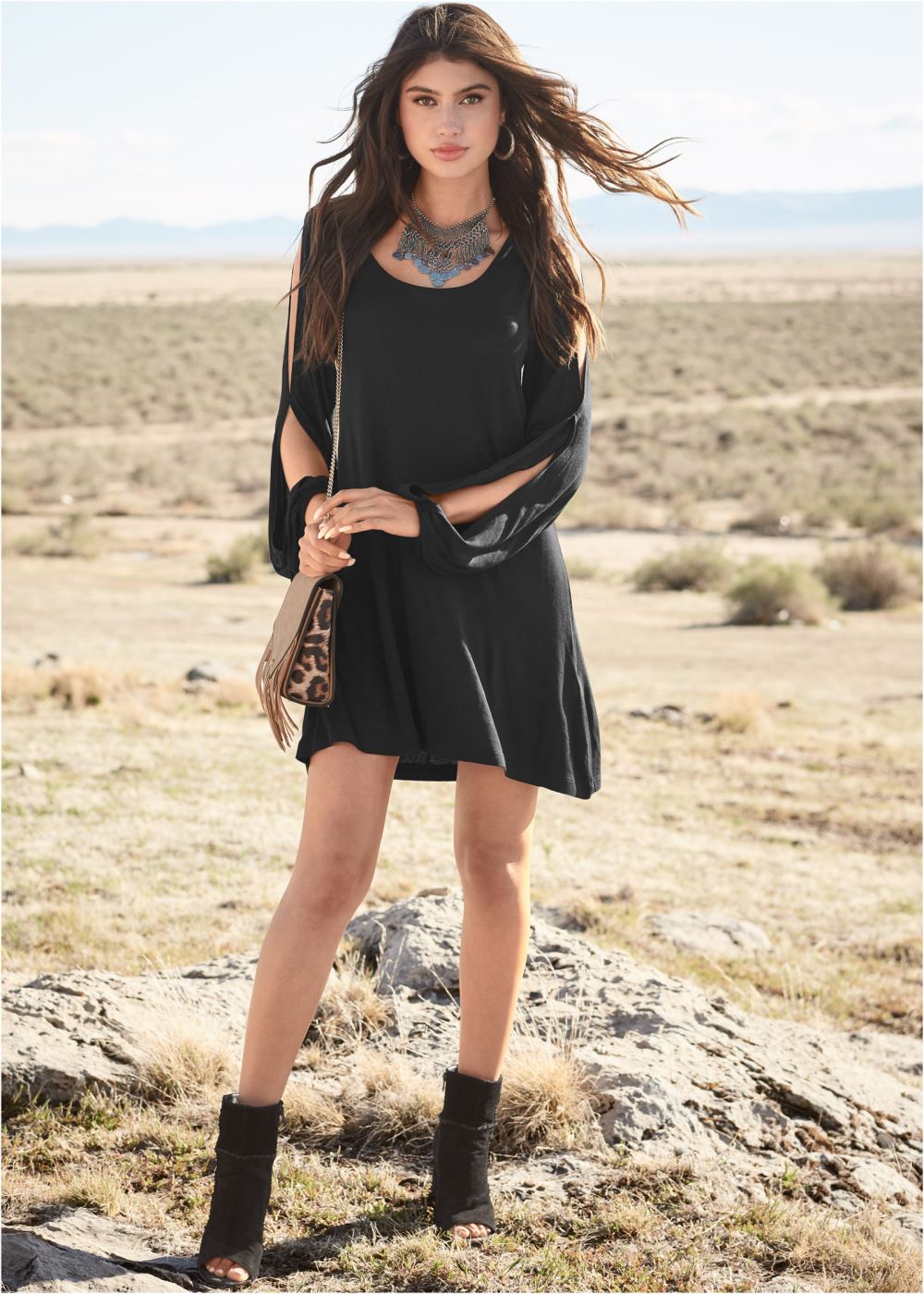 Venus Whipstitch Peep Toe Booties in Black