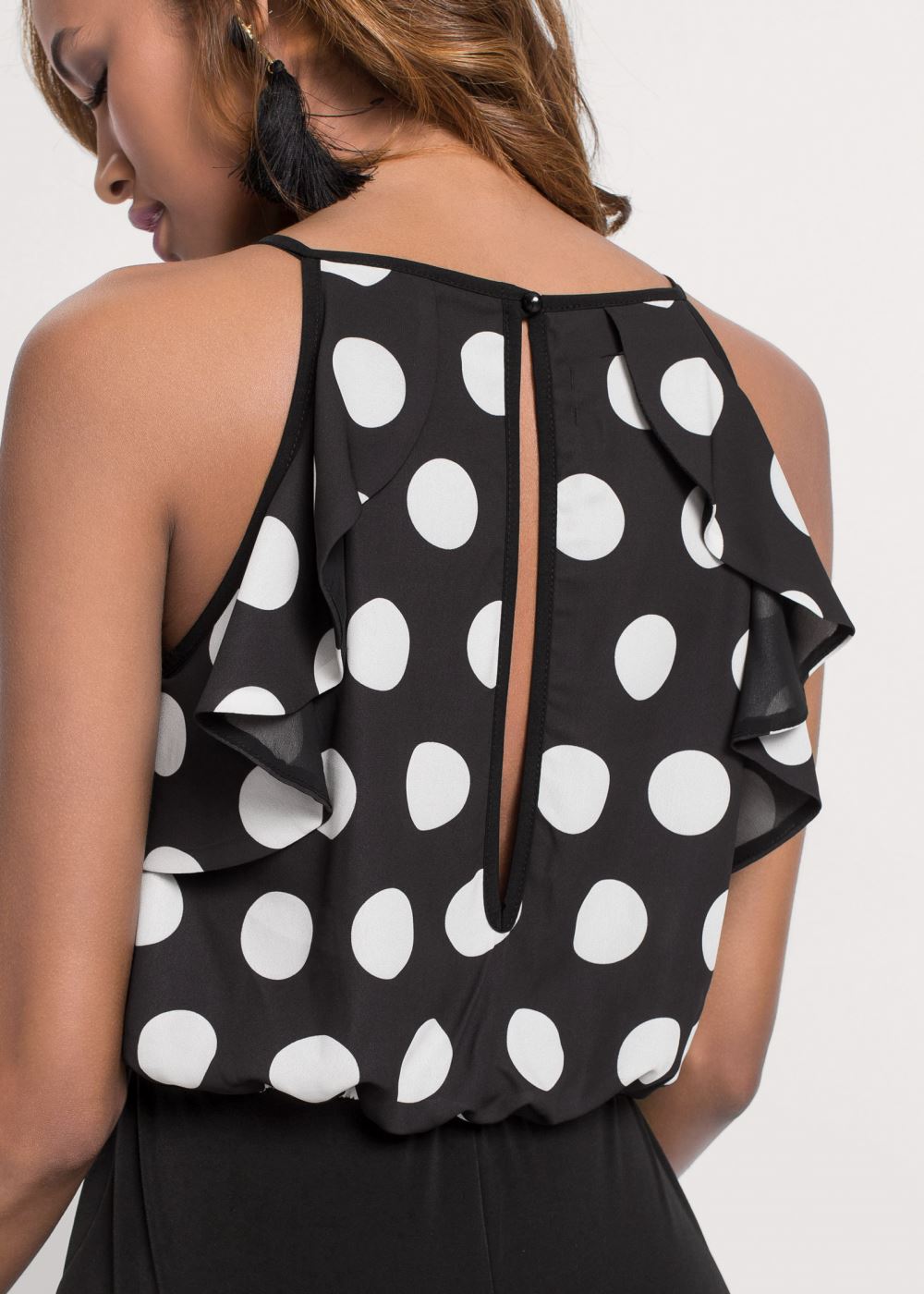 Venus Polka-Dot Jumpsuit in Black & White
