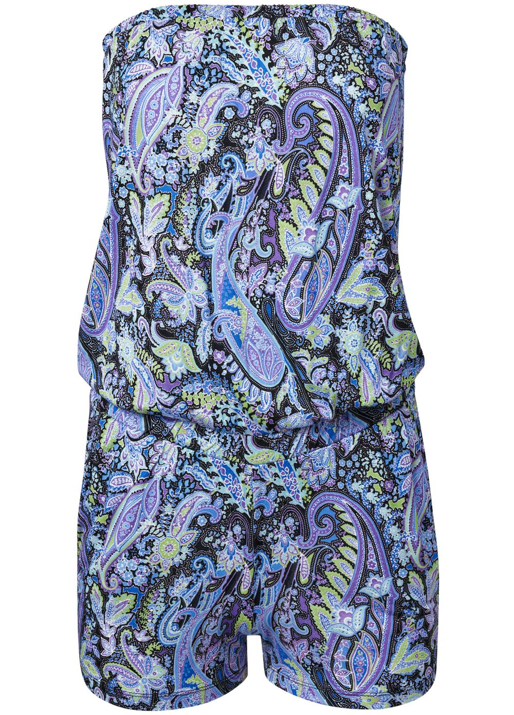 Venus Paisley Printed Romper in Blue Multi