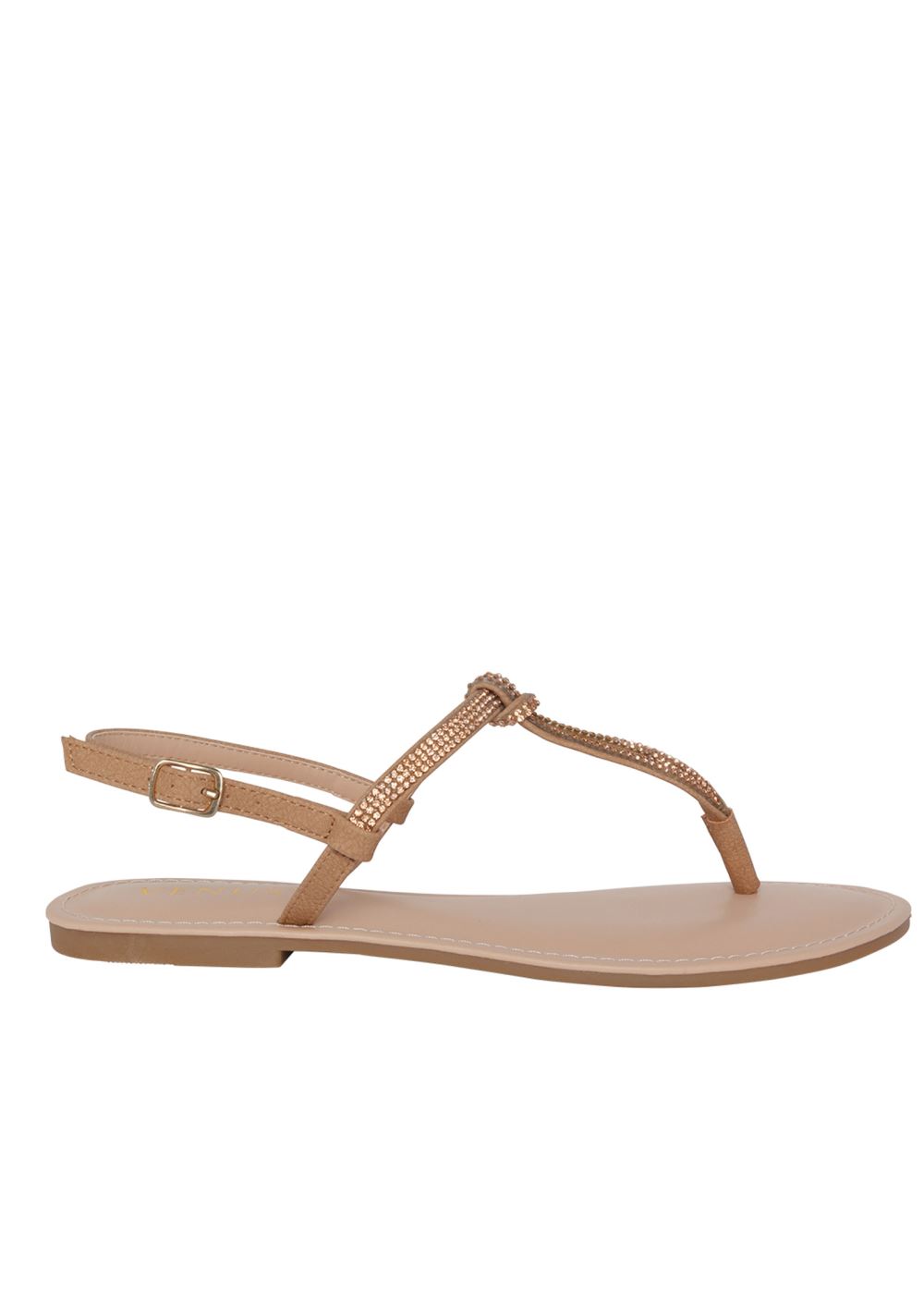 Venus Rhinestone Thong Sandals in Gold