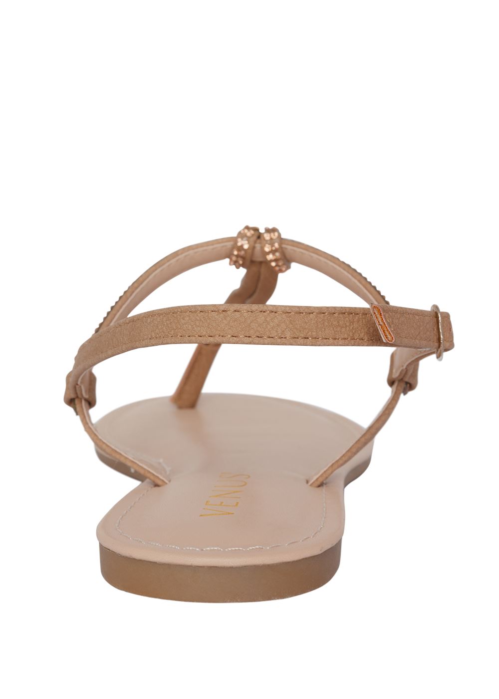 Venus Rhinestone Thong Sandals in Gold
