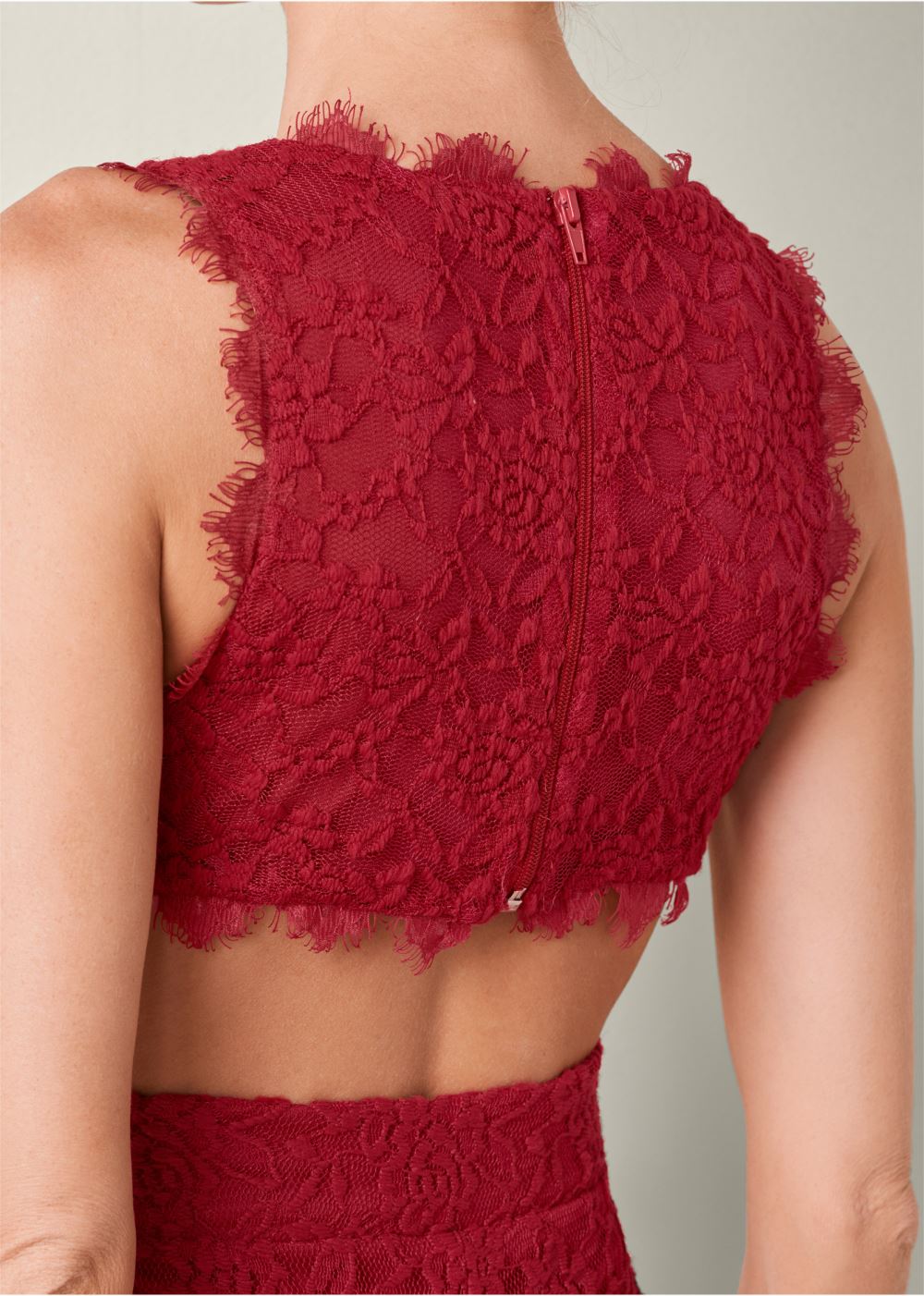 Venus Open Back Lace Jumpsuit in Red