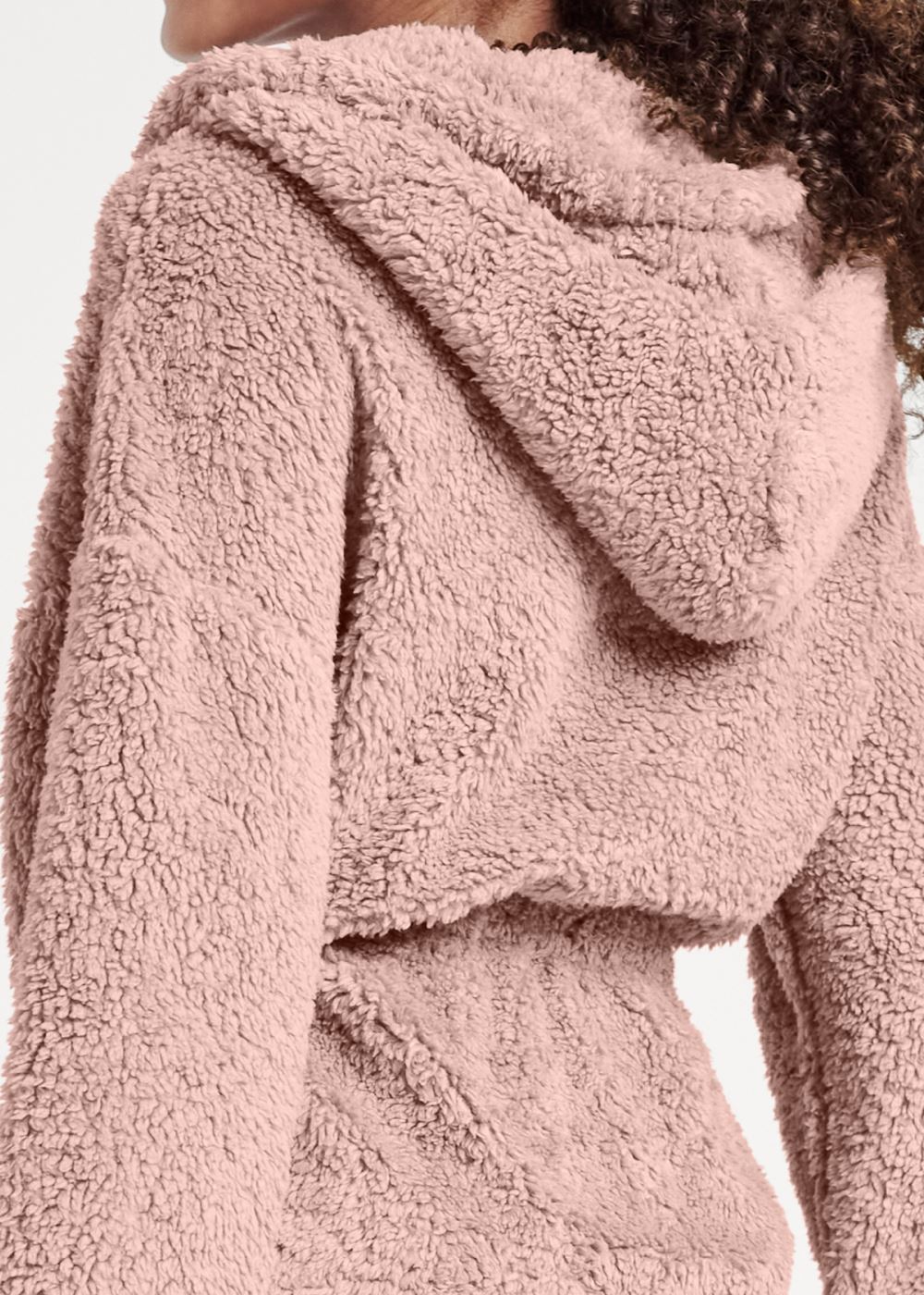 Venus Cozy Sherpa Neck-Zip Dress - Peach Blush