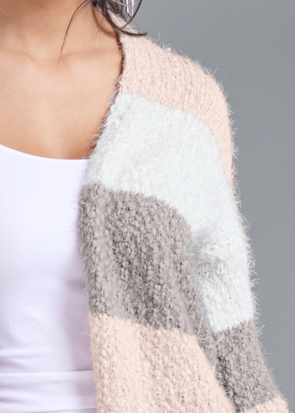 Venus VENUS | Cozy Striped Cardigan in Blush Multi