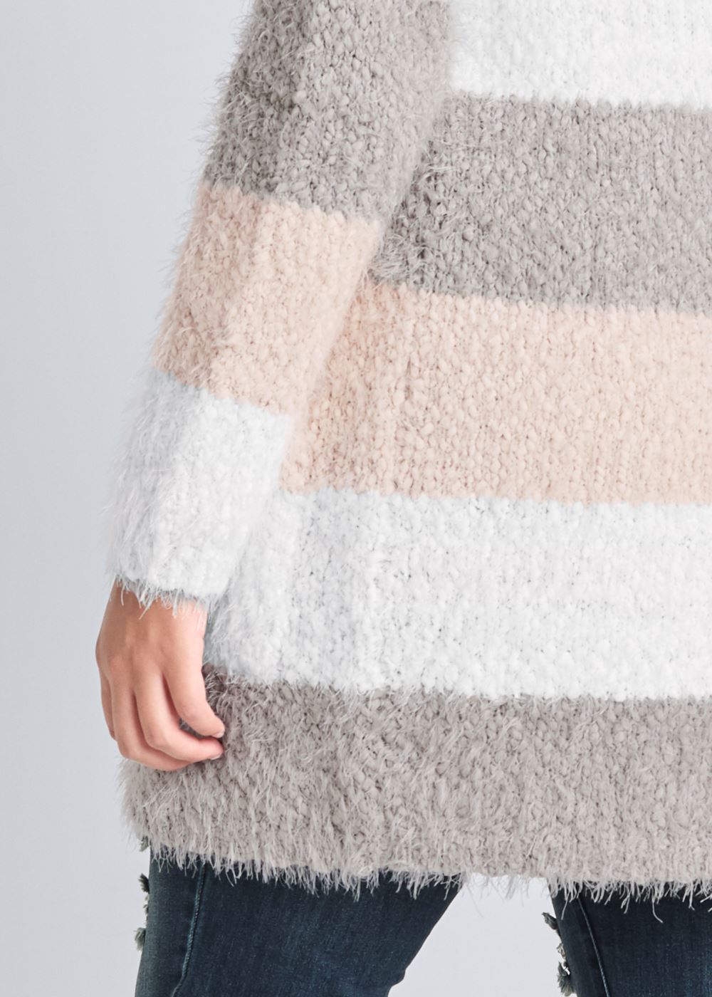 Venus VENUS | Cozy Striped Cardigan in Blush Multi