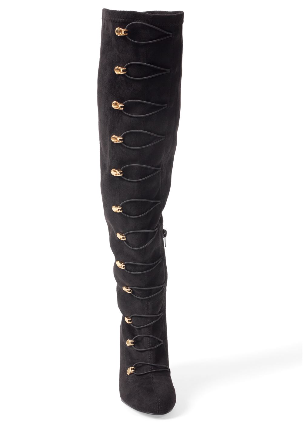 Venus Lace-Up Heeled Boots in Black