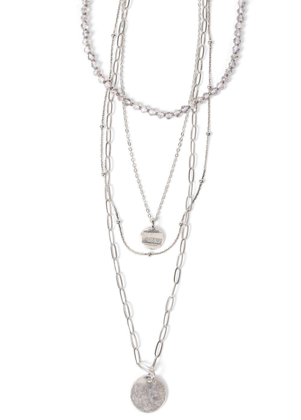Venus Layered Paperclip Necklace in Silver