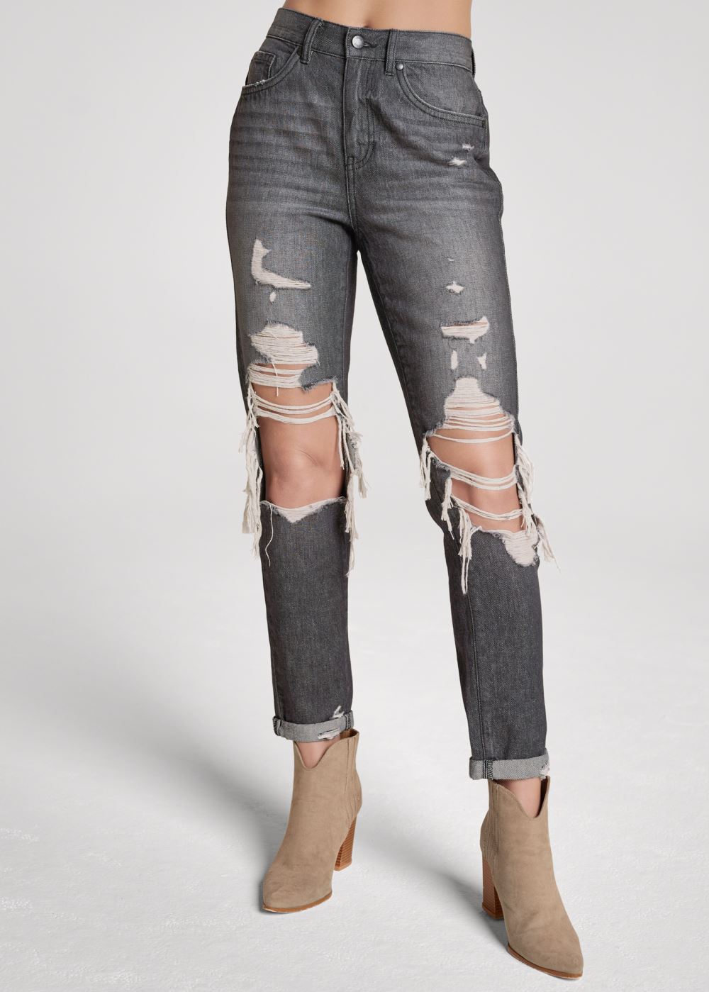 Venus New Vintage Boyfriend Jeans in Black Denim