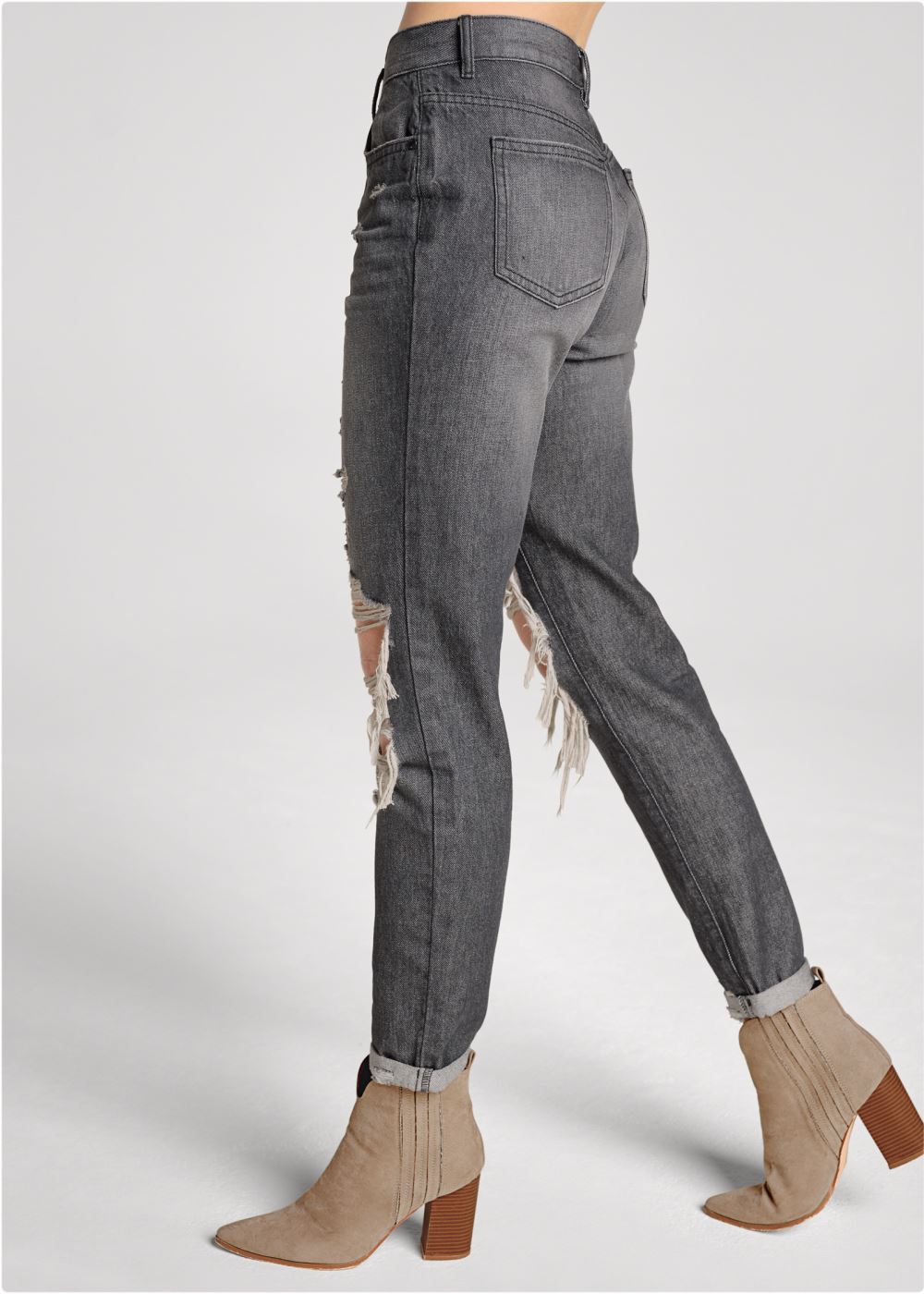 Venus New Vintage Boyfriend Jeans in Black Denim