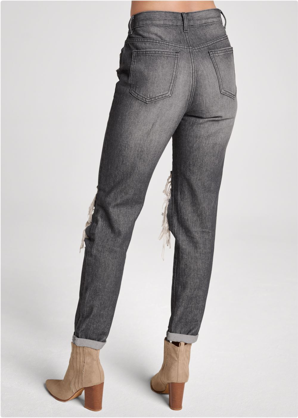 Venus New Vintage Boyfriend Jeans in Black Denim