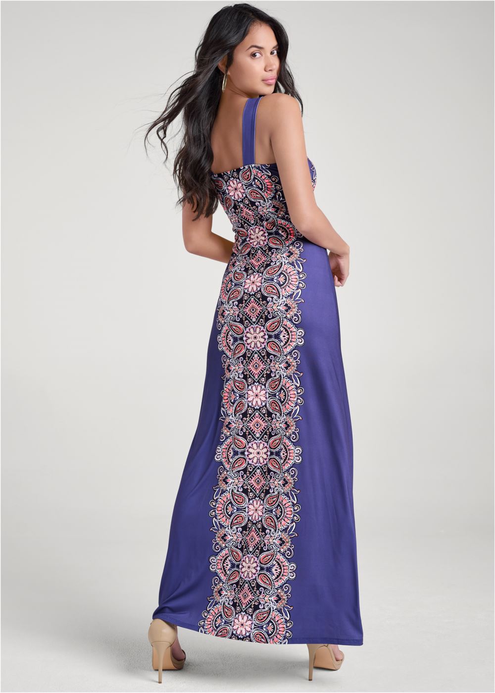 Venus Beaded Print Dress - Blue Multi