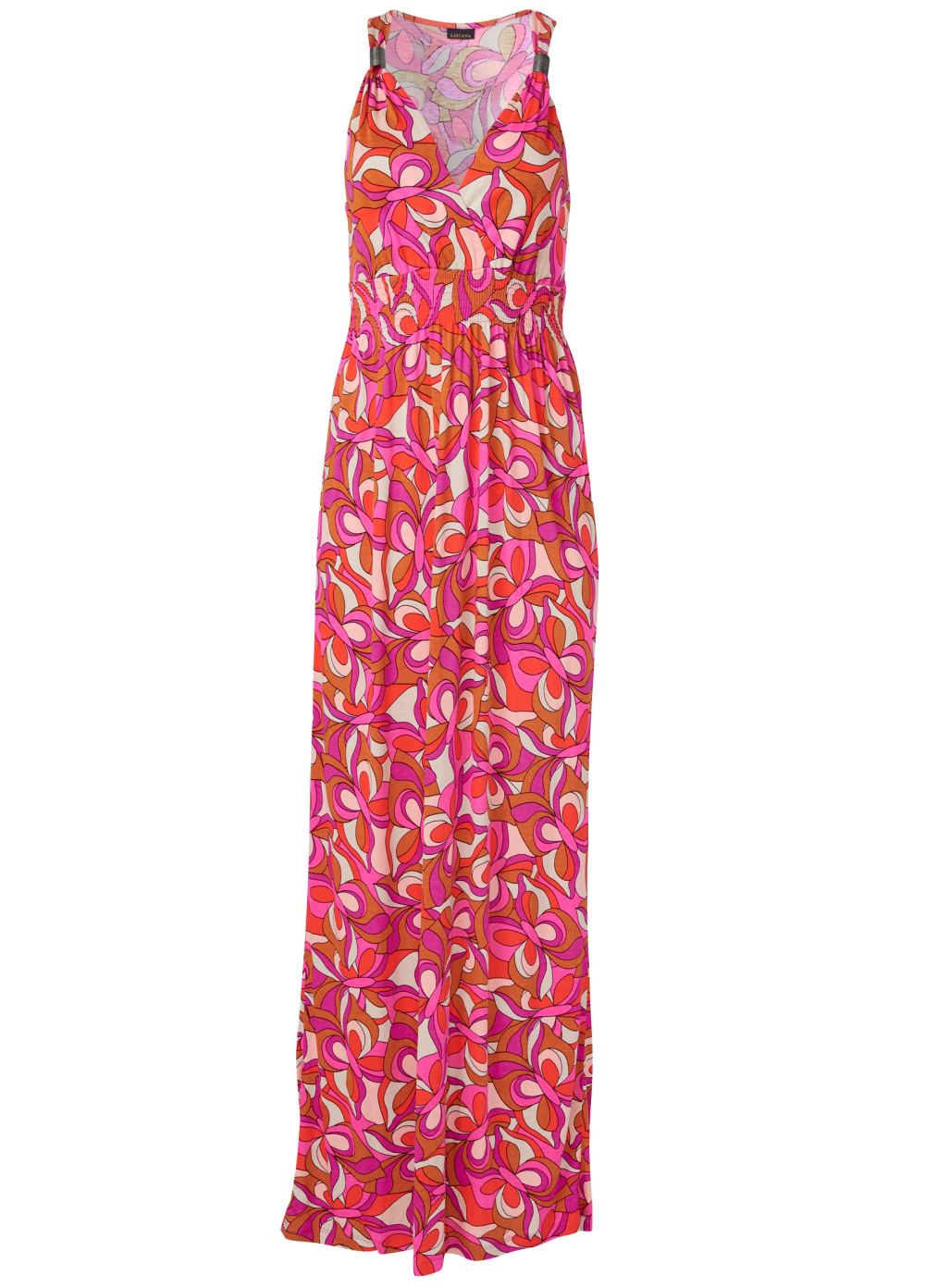 Venus Geometric Print Maxi Dress - Pink Multi