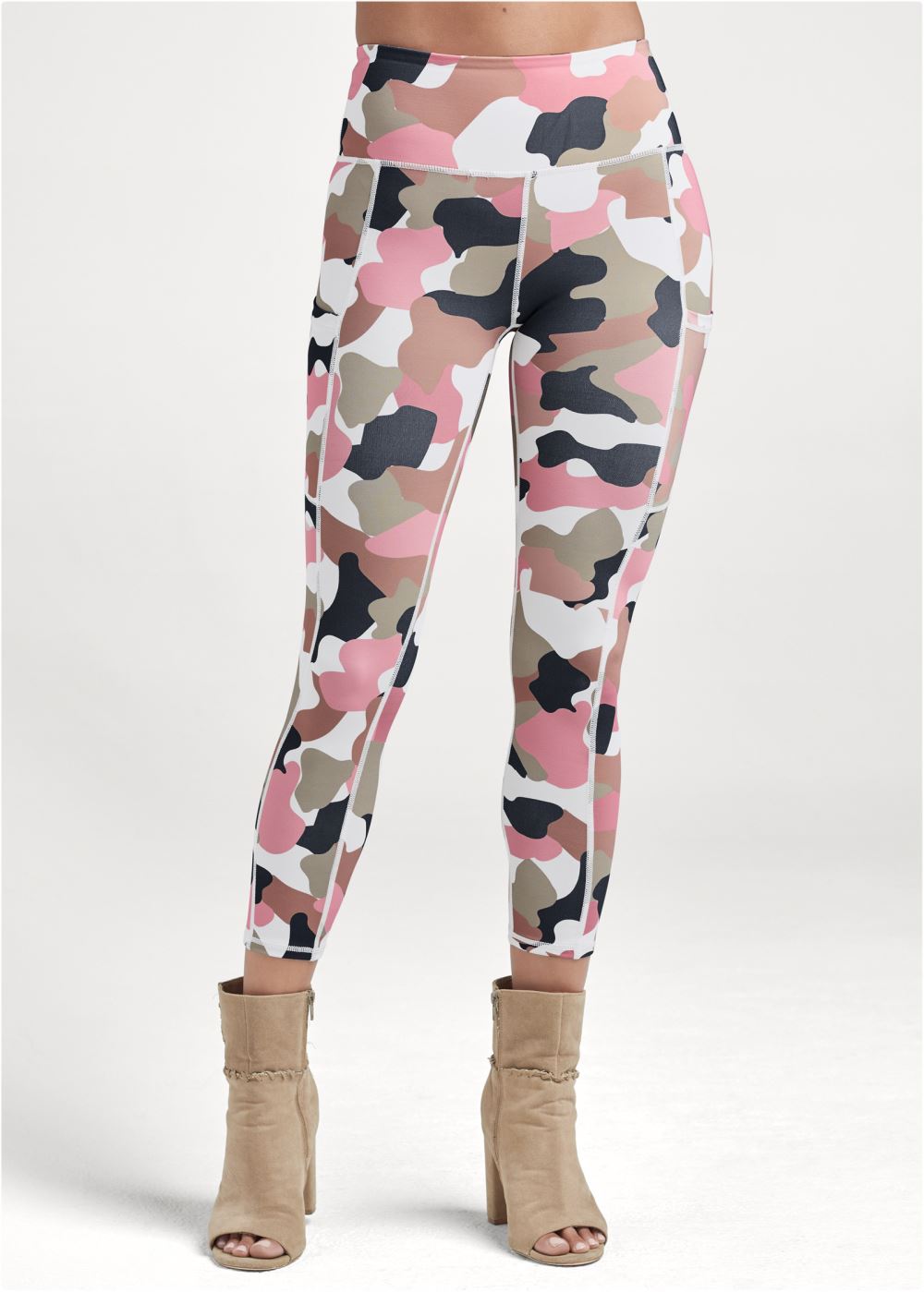 Venus Pocket Capri Active Leggings in Brown Multi