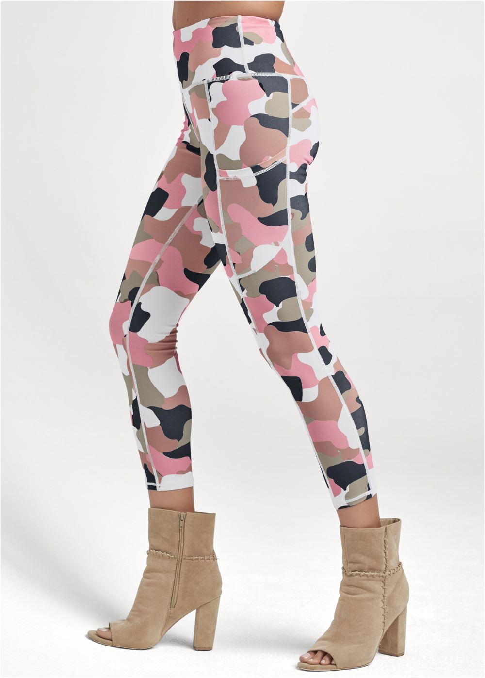 Venus Pocket Capri Active Leggings in Brown Multi
