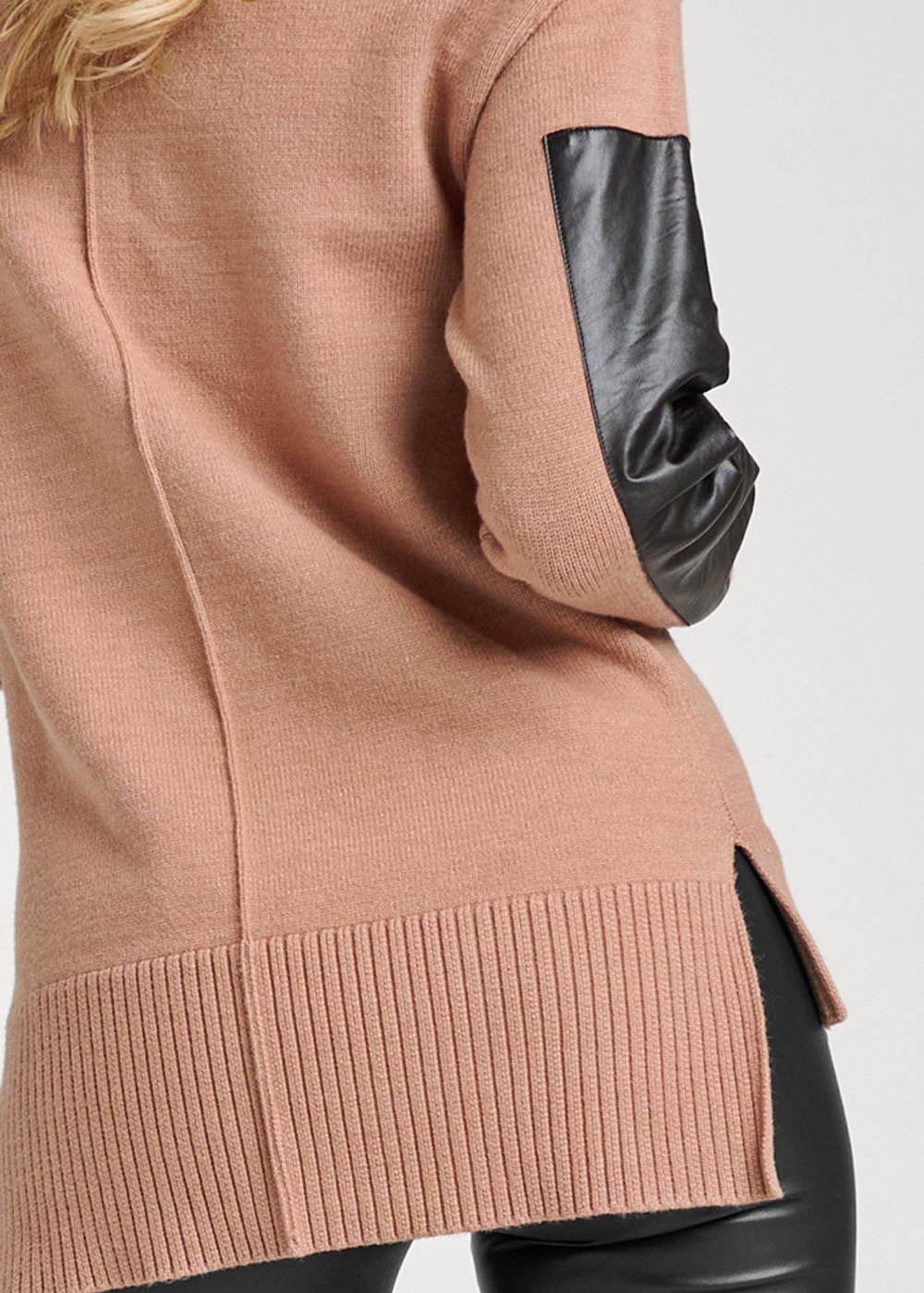 Venus VENUS | Two Tone Turtleneck in Tan Multi