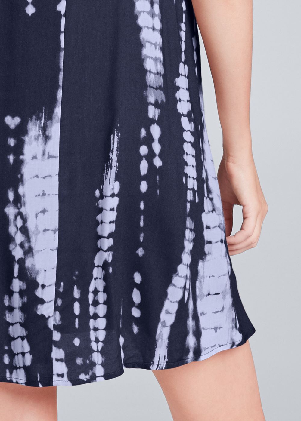 Venus Tie Dye V-Neck Shift Dress - Navy Multi