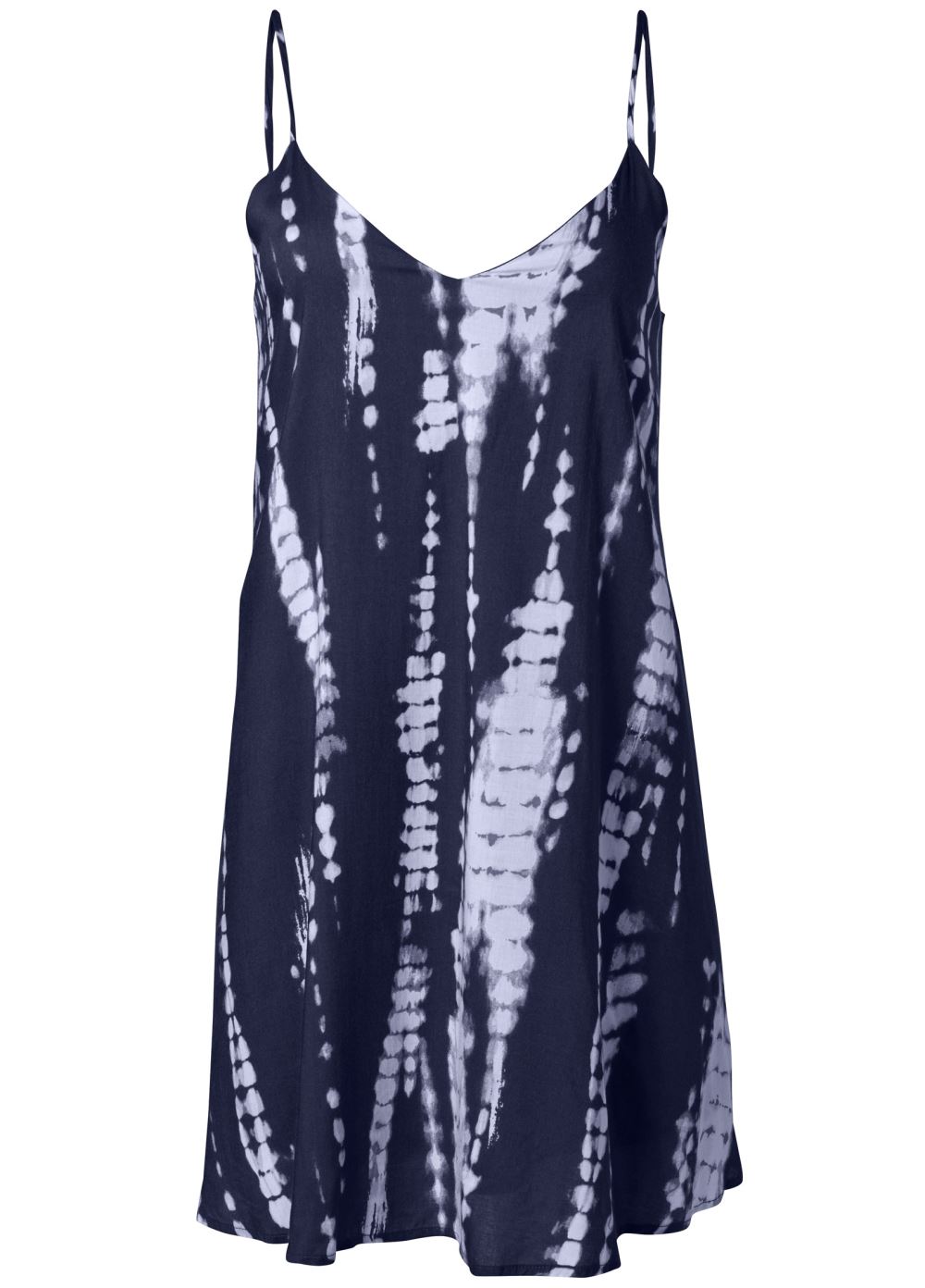 Venus Tie Dye V-Neck Shift Dress - Navy Multi