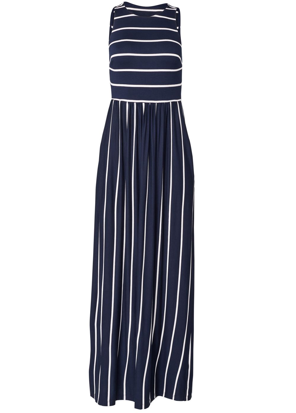 Venus Casual Maxi Dress - Navy & White