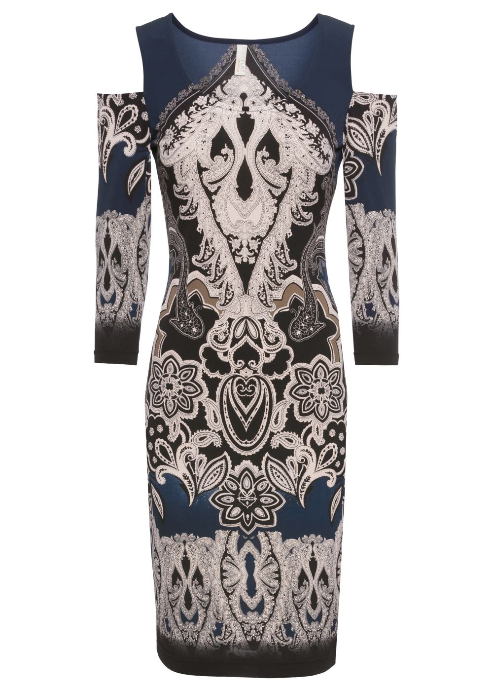 Venus Cold-Shoulder Printed Dress - Black Multi