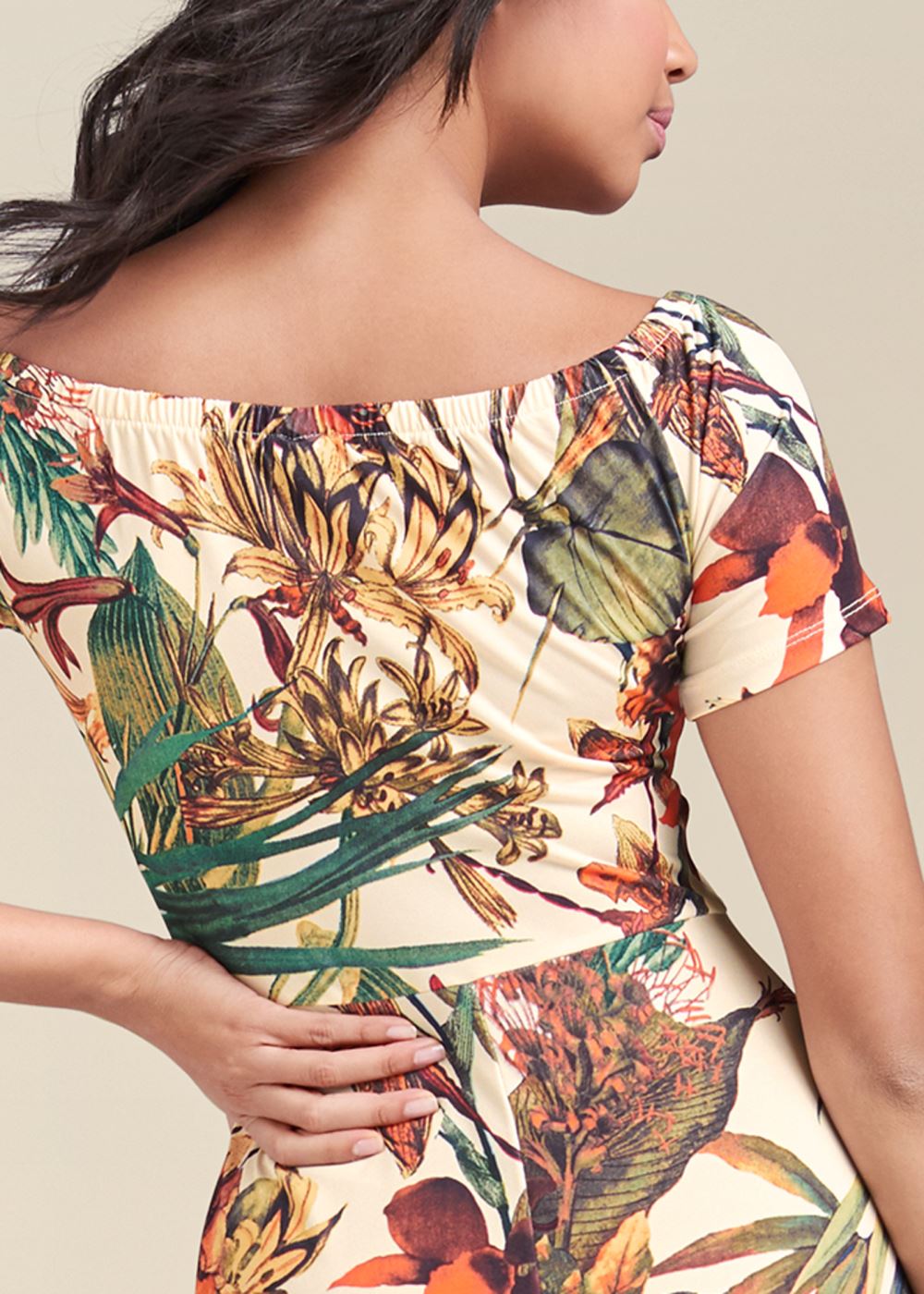 Venus Off-The-Shoulder Maxi Dress - White Multi