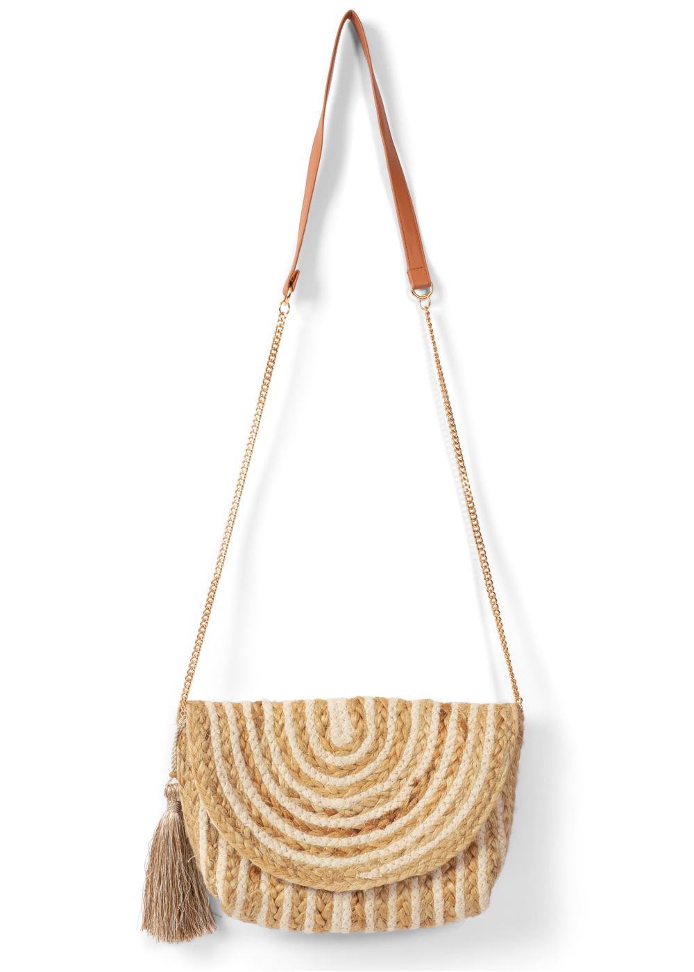 Venus Striped Jute Crossbody in Natural Multi