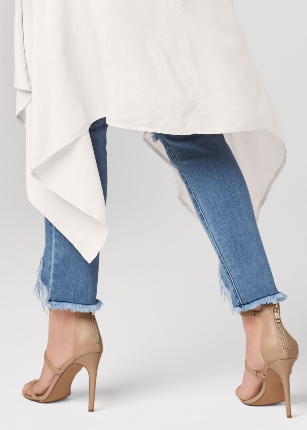 Venus Knot Twist High-Low Blouse in White