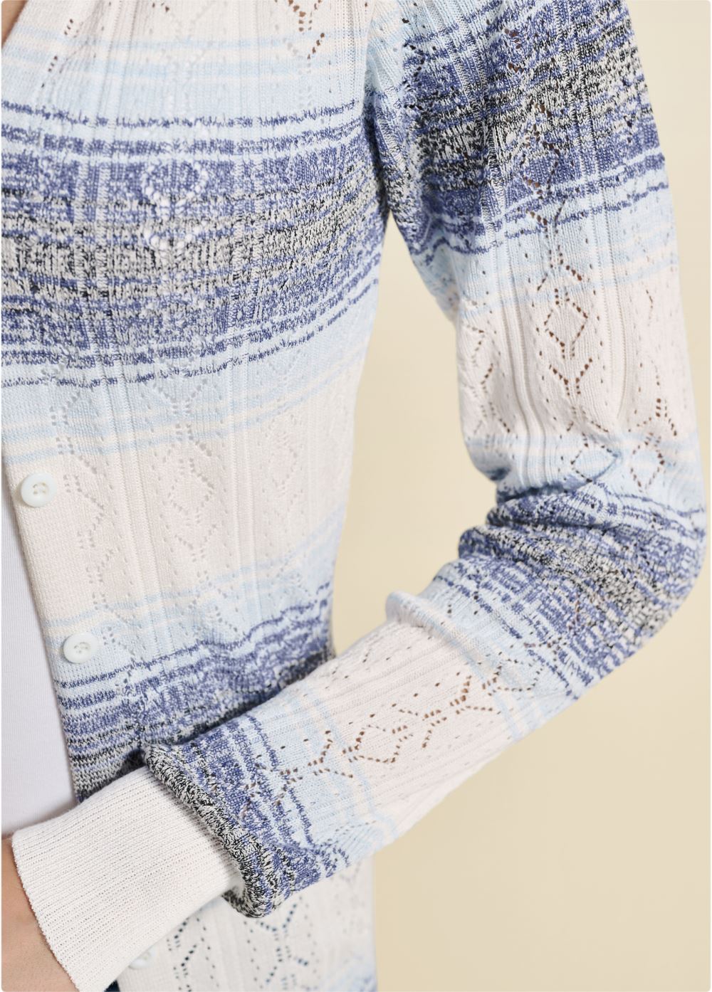 Venus VENUS | Ombre Striped Duster in White Multi