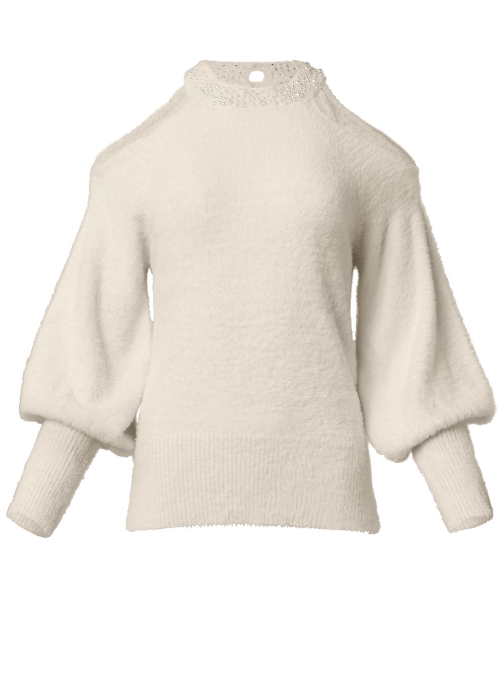 Venus VENUS | Cozy Cold Shoulder Sweater in Off White