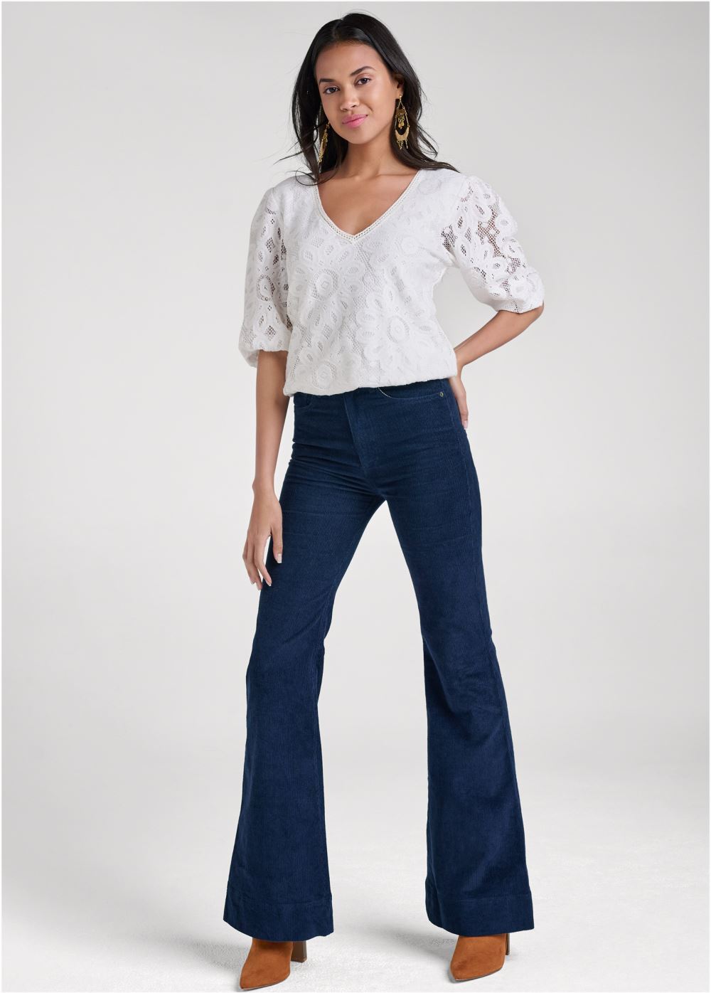 Venus Lace Tie-Back Top in Off White