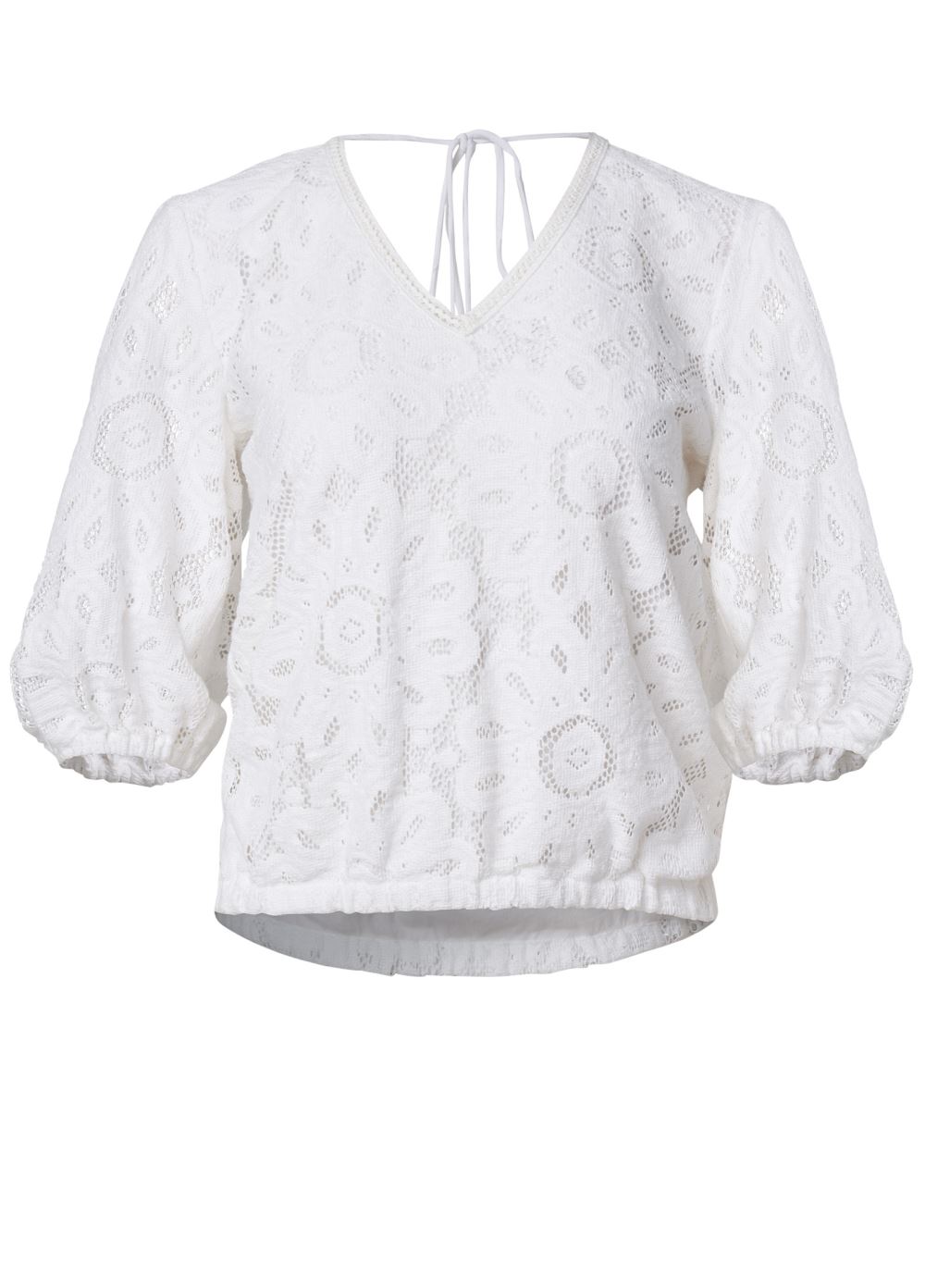 Venus Lace Tie-Back Top in Off White