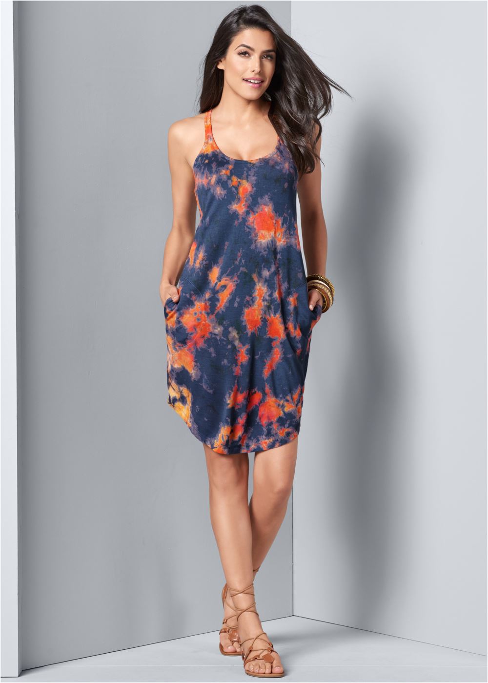 Venus Tie-Dye Tank Dress - Blue Multi