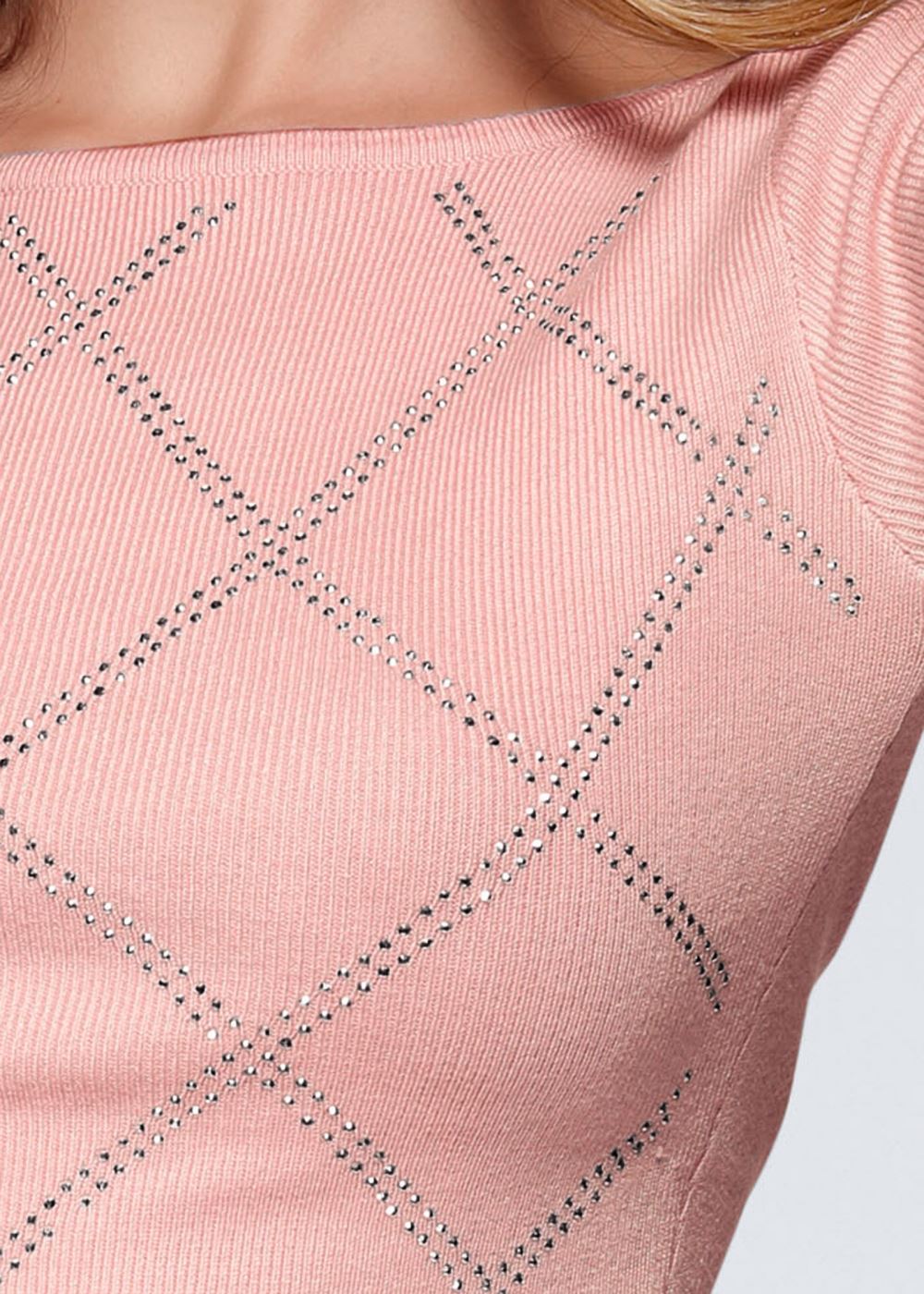 Venus VENUS | Embellished Sweater in Light Pink