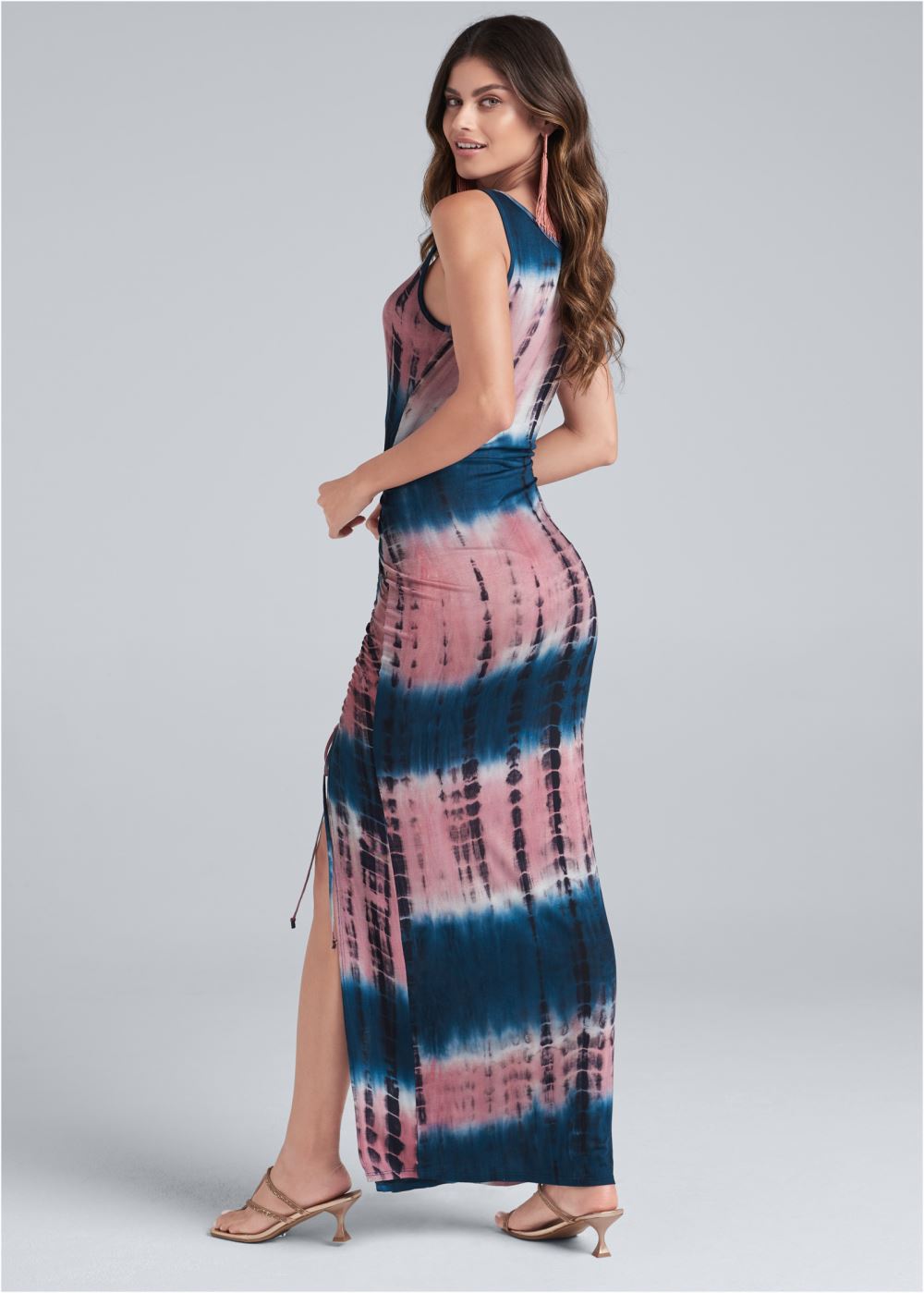 Venus Tie-Dye Maxi Dress - Navy & Coral