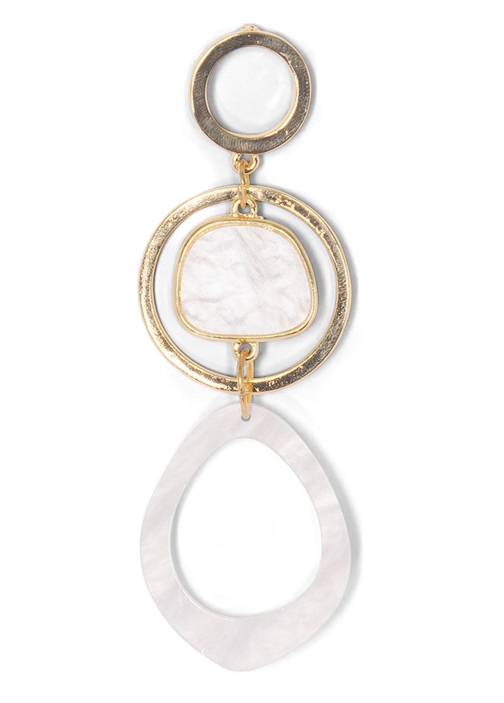 Venus Long Circle Earrings in Gold