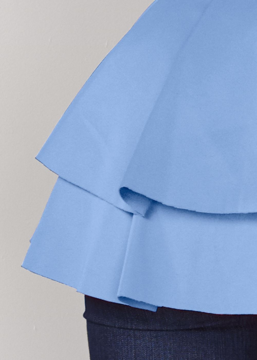 Venus Tiered Detail Top in Light Blue