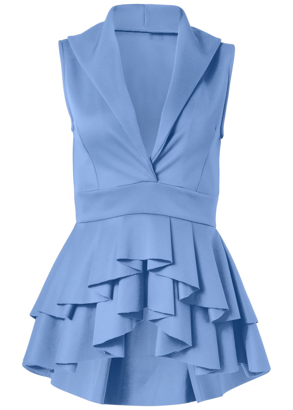 Venus Tiered Detail Top in Light Blue