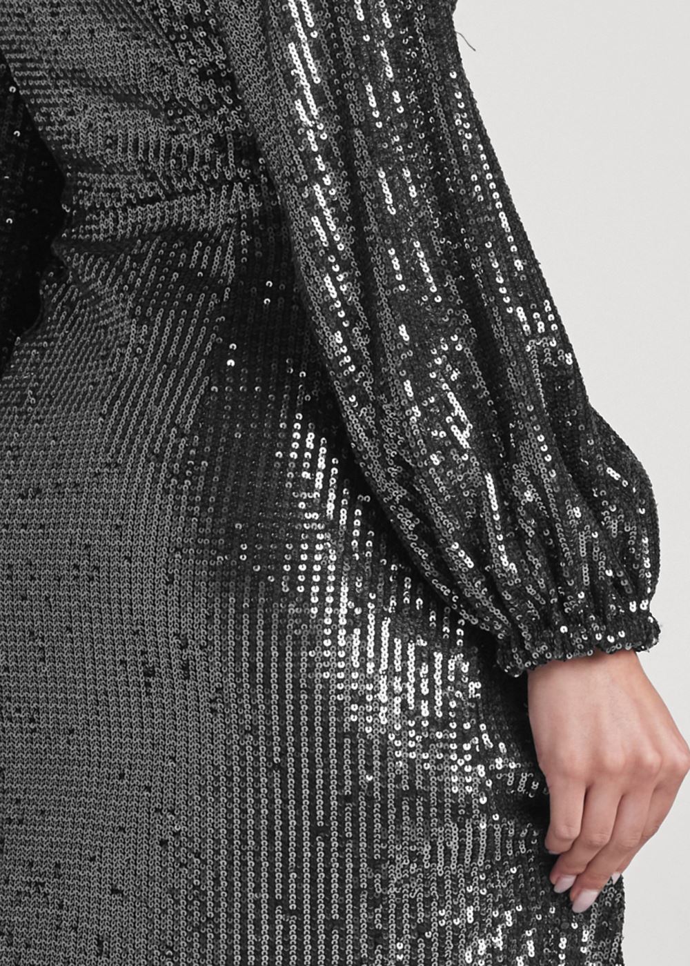 Venus Sequin Maxi Top in Gunmetal