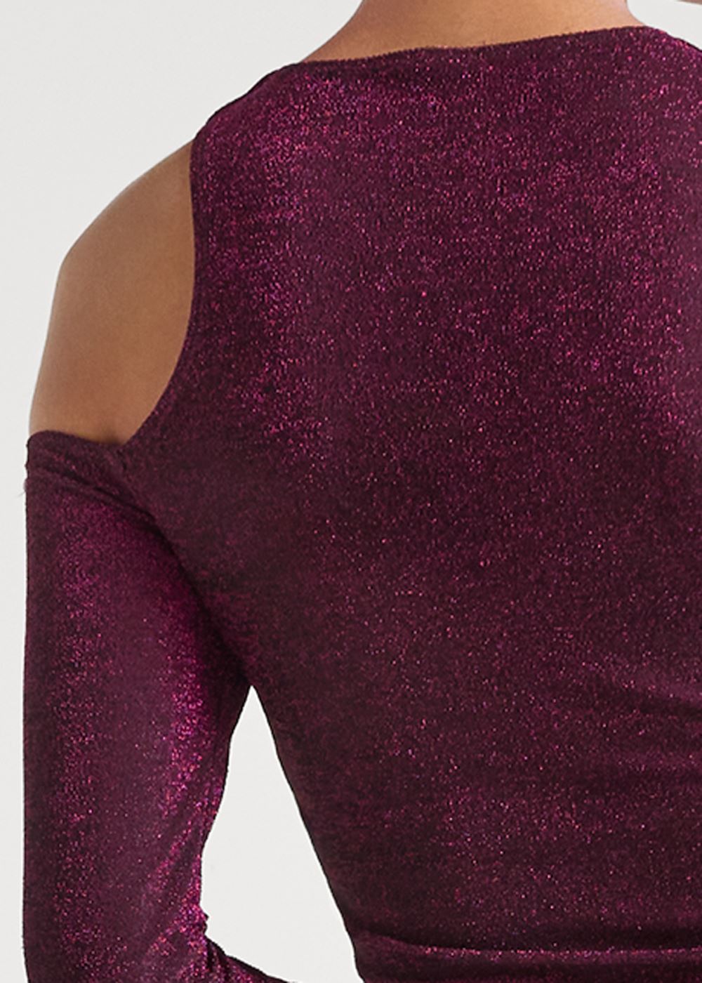 Venus Cutout Long Sleeve Top in Magenta Multi